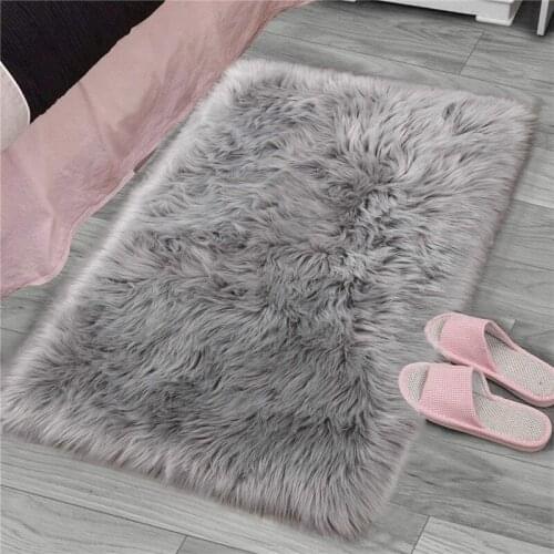 Soft Faux Sheepskin Fur Area Rugs for Bedroom Home Decor Floor Shaggy Plush Carpet Floor Sofa Couch Fluffy Carpet Chair Cushion