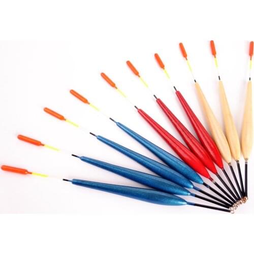 FISH KING Brand Carp Fishing Float Set 10PCS/Set Mix Color Size Wood Floats for Fishing Tackle High Quality