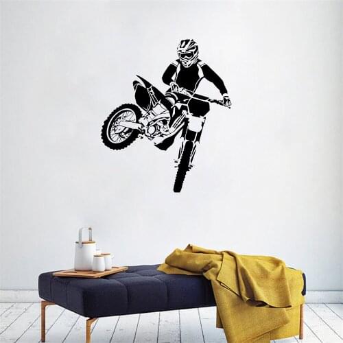 Motorcross Dirt Bike Sticker Wall Decal For Bedroom sport dirt bike motorcycle Personalised boys teenager room Vinyl ph459