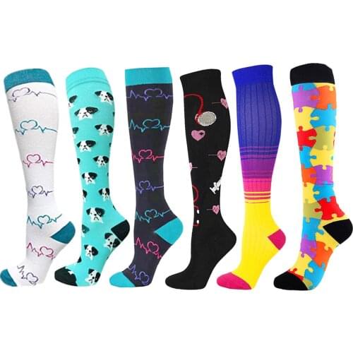 Compression Socks Varicose Veins For Men & Women Nurse 20-30 Mmhg Best Graduated Unisex Outdoor Running Long Pressure Stockings