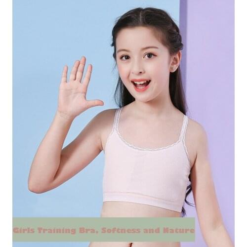 New Design 9-14Yrs Girls Puperty Training Bra Children Cool Breathable Underwear Bra