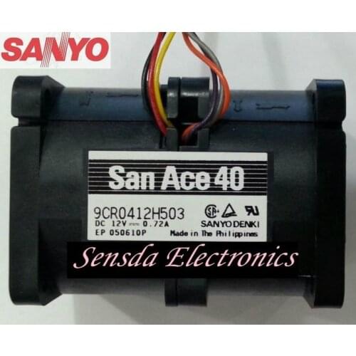 Original For Sanyo 4056 12V 0.72A 9CR0412H503 9CR0412H504 6Wire powerful Cooling Fan