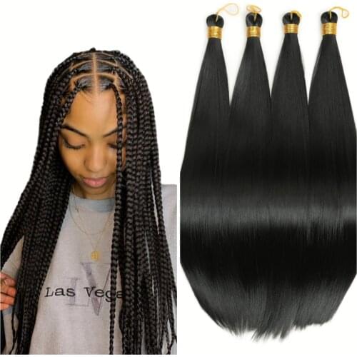 22Inch Synthetic Braiding Bulk Silky Chemical Fiber Straight Crochet Hair Handle For Women Golden Beauty