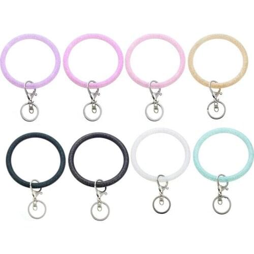 Popular Key Ring Bracelet Bangle Silicone Keychain Keyring Wristlet Tassel Car Key Chain
