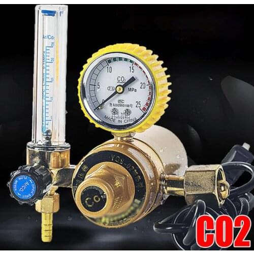Electrical Heated Carbon Dioxide Meter Pressure Reducer, 36V 110V 220V, CO2 Pressure Regulator Valve CO2 Flow Meter Gauge