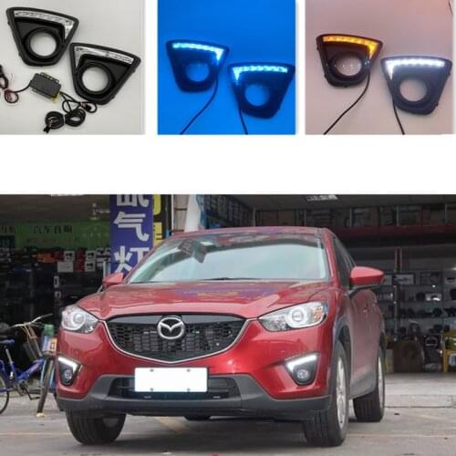 Turn Signal style Relay 12V CAR LED DRL daytime running light with fog lamp hole for MAZDA cx-5 cx5 cx 5 2012 2013 2014 2016