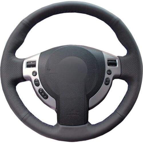 Hand Sewing Car Steering Wheel Cover Wrap Cow Leather Suede For Nissan Qashqai 2007-2013 X-Trail NV200 Serena Evalia AD Dualis