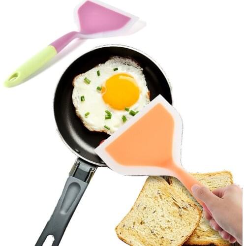 Silicone Wooden Spoon Small Frying Pan Shovel Spoon Spatula Non-stick Cooking Spatulas Pizza Kitchen Utensils Frying Pan Shovel