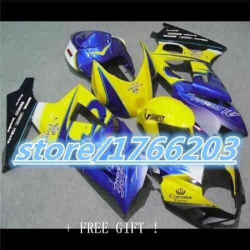 Blue yellow black Injection Fairing Kits For Suzuki GSXR1000 K7 07-08 Year 2007 2008 GSXR-1000 K7 07 08 GSXR 1000 K7 Fairing