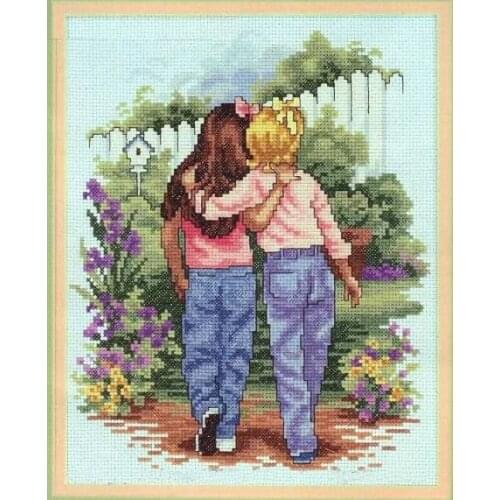 Top Quality lovely nostalgic counted cross stitch kit childhood oldtime friends friend