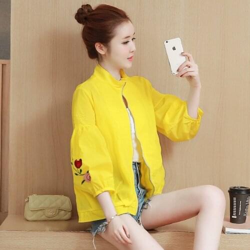 2020 New Spring Summer Thin Jacket Embroidery elegant Womens Coat Fashion Baseball Uniform Summer Sun Protection Clothing A691