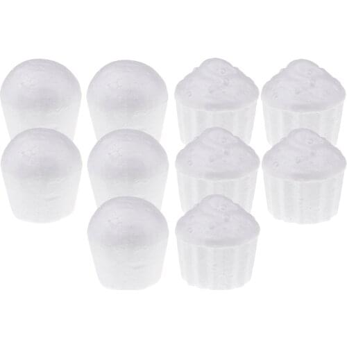 10Pcs Mixed Foam Cupcake Model Styrofoam Foam Decor for DIY Modelling Crafts Christmas Tree Polystyrene Styrofoam Foam Material