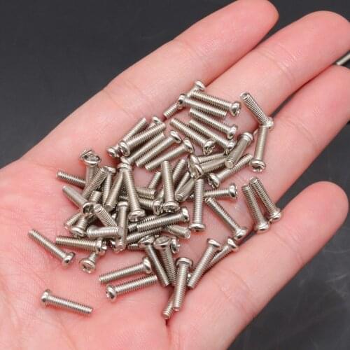 100pcs/lot M1.2 M1.4 M1.6 M2 M2.5 Screw A2 Stainless Steel Cross Pan Head Micro Small Mini Screw Wood Screws GB818 L=3-10mm