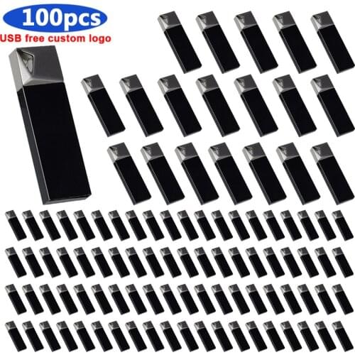 Hot 100pcs free logo USB Flash Drive USB Stick 2.0 Pen Drive 64GB 32GB 16GB Mini Pendrive 8GB 4GB USB Memory Stick Flash Drive