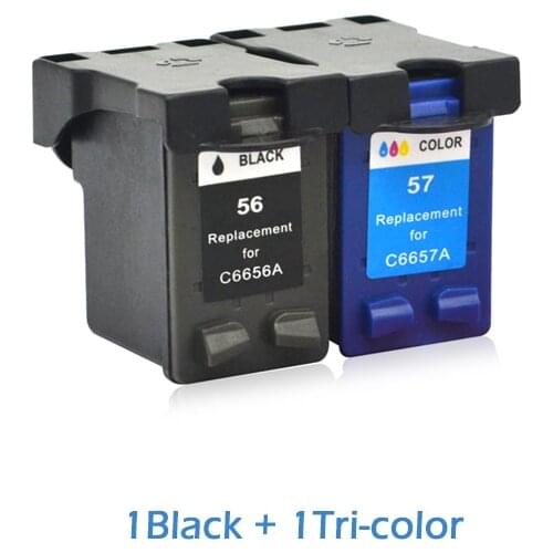 2Pcs Compatible Ink Cartridges for HP 56 57 Photosmart 7550 7660 7660v 7660w 7660xi 7760w 7960 7960w printer For HP56 for Hp57