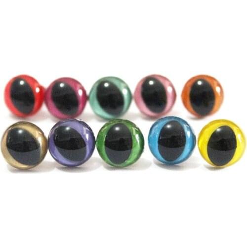 500pcs/lot---cute 12mm colorful toy cat eyes plastic safety cat eyes with washer for diy doll accessories---color option