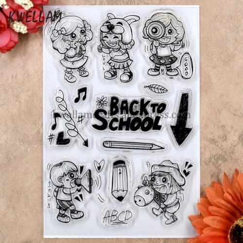 BACK TO SCHOOL Scrapbook DIY photo cards rubber stamp clear stamp transparent stamp 10x15cm KW8031530