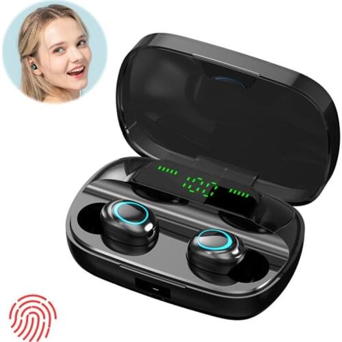 Earphones Wireless Mini In Ear Fingerprint Touch Noise Cancelling Music Headset Drive Game Sport Earbuds with Mic