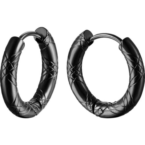 Boniskiss Stainless Steel Hoop Earrings Black /Gold/silver Color Small Circle Hoop Earrings for Men Women aretes Mujer aros