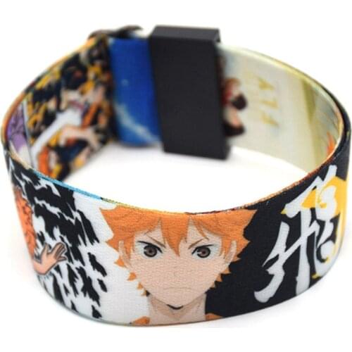 Wristband Volleyball Juvenile Haikyuu Japanese Anime Ribbon Bracelet-Picture Color Adjustable Size