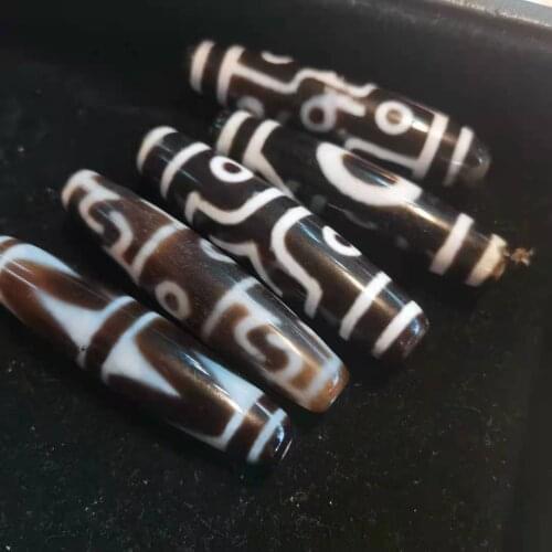 1pcs/lot Natural Agate Dzi Beaded Sweater Chain Necklace Bracelet Jewelry DIY Materia TotemTibetan Accessories Simple Elegant