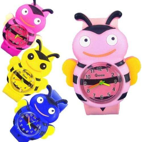 Cartoon Childrens Watch 3D Flapping Flower Bee Butterfly Ladybug Life Waterproof Sport Kids Bracelet for Boys Girls Gift Clock