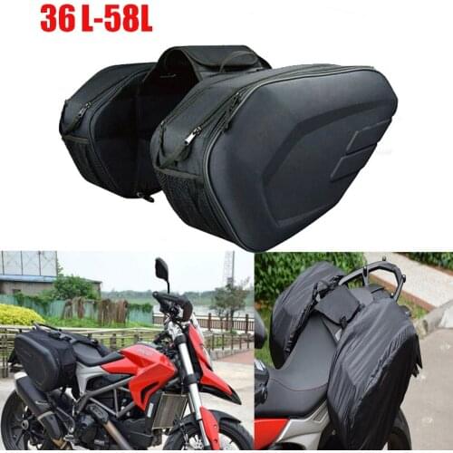 Motorcycle Helmet Travel Bags Suitcase Saddlebags and Raincoat 36L-58L+ Plastic Plates Racing Race Moto Side Bag for Yamaha