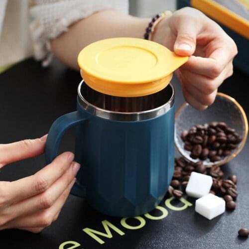 400ml Creative Double Layer Water Cup Coffee Milk Te.a Insulated Mug with Lid