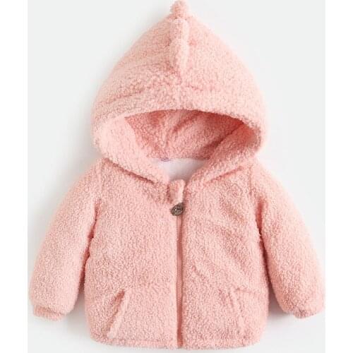 Newborn Flannel Thicken Kids Jacket For Baby Girls Hooded Coat Autumn Winter Boys Parka Polar fleece Warm Childrens Overcoat
