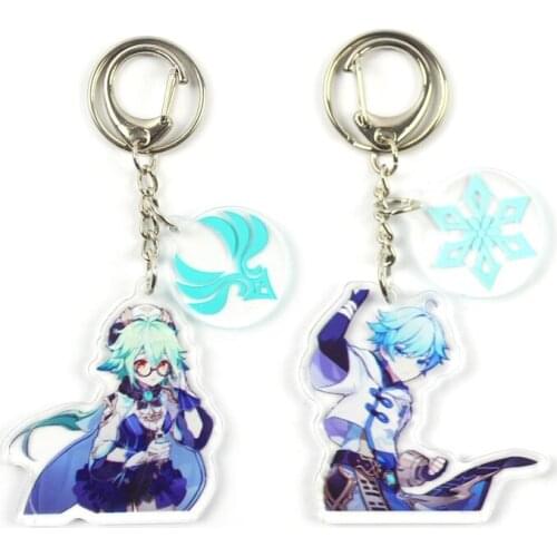 1Pcs Hot Game Genshin Impact Acrylic Keychain Cosplay Cartoon Key Chain Delicacy Bag Pendant Small Car Keyring Jewelry