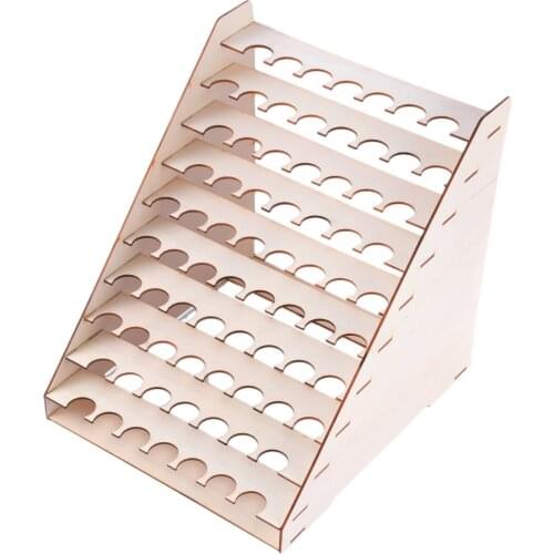 Hot Wooden Organizer Tattoo Paint Bottles Display Rack Brushes Holder Stand Epoxy Microblading Storage Model Tool #1