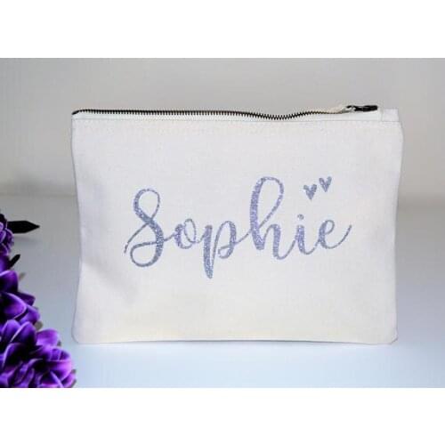Personalized glitter wedding bridal Bridesmaid Makeup Gift Make Up comestic Bags kits zipper pouches Clutches Birthday gifts