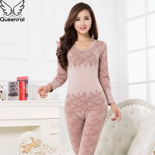 Long Johns For Women Thermal Underwear Set Warm Winter Wear Clothes Cotton Thermo Lingerie Thermal Suit Female Tops+Pants