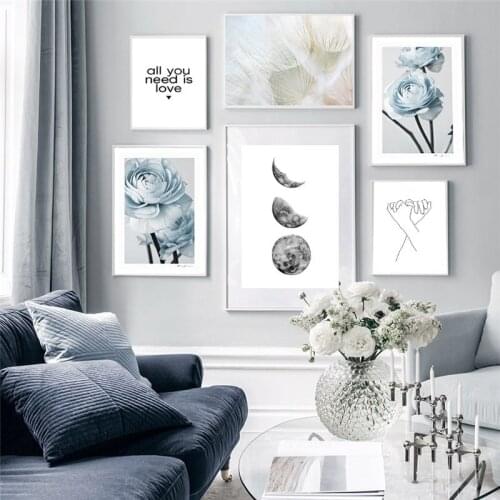 Flower Quote Art Picture Wall Art Canvas Painting Minimalist Modern Fashion Nordic Posters and Prints for Bedroom Design
