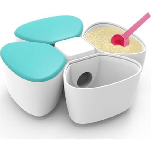 Baby Milk Powder Formula Dispenser Container Children Portable PP Case for Four-Trellis Storage Flower Shaped Sealed Feed Box