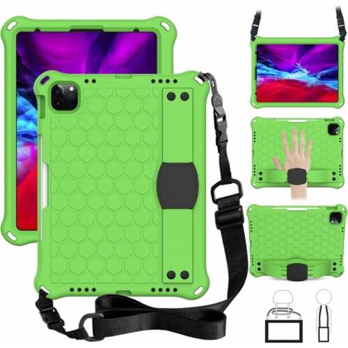 Skin Shell For IPad Pro 11 Case 2020 Kids Shockproof Safe EVA Tablet Protective Cover Stand Cover With pen slot Funda+Straps+pen