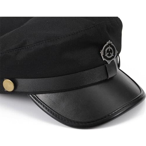 SCP Secure Contain Protect Special Containment Procedure Foundation Metal Badge Brooch Pin Hat Cosplay Black Cap Flatcap Prop