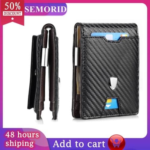 SEMORID 2021 Fashion Mens Ultra-thin Wallet with Wallet RFID Shielding Bi-fold Credit Card Holder for Men Wallet With Gift Box