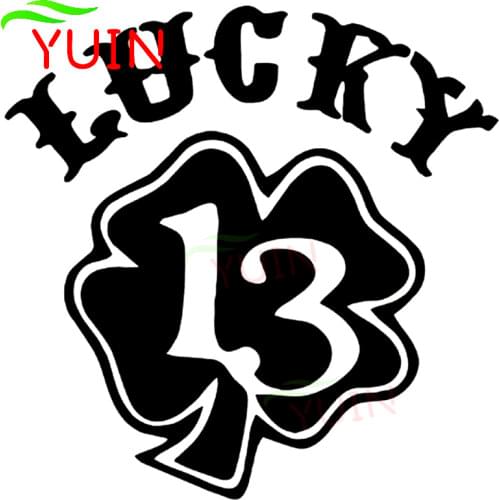 Car Sticker Lucky 13 Fun Decals Fashion Exterior PVC Body Rear Windshield Decoration Accessories Waterproof Sunscreen Stickers