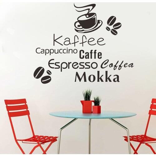 Cafe wall stickers Quotes All kinds coffee coffee cup coffee beans wall stickers vinyl home Kitchen decoration Wallpaper Z586