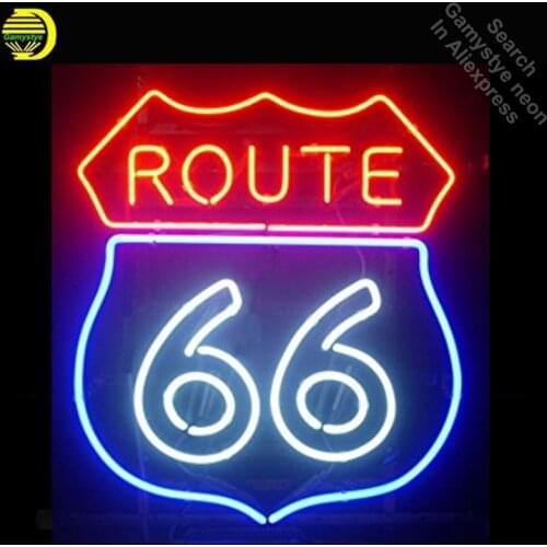 Route 66 neon Sign Road neon Real Glass Tube neon lights Recreation Wall Windows Professiona Iconic Signs Advertise Motel Sign