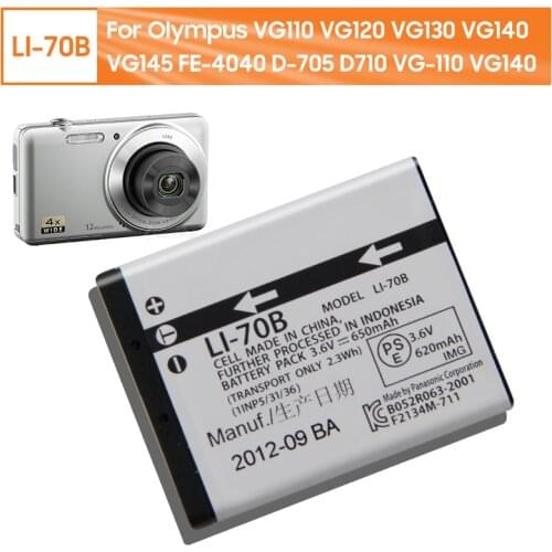 New Original Replacement Battery LI-70B For Olympus VG110 VG120 VG130 VG140 VG145 FE-4040 D-705 D710 VG-110 VG140 650mAh