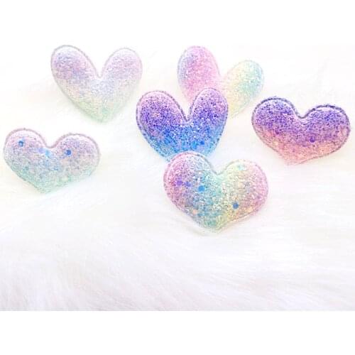 New Glitter Heart Patches Colorful Love Peach Accessories Sparkling Girly Series Heart Accessories DIY Handmade Materials