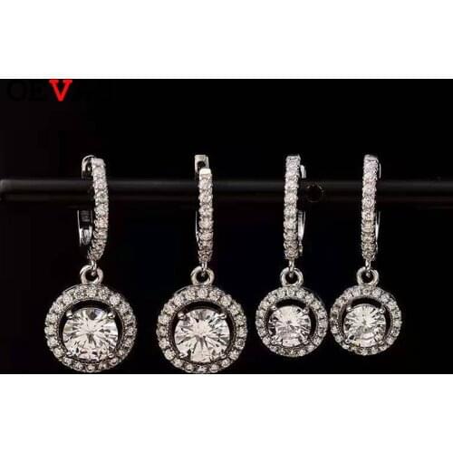 OEVAS Real 0.5/1 Carat D Color Moissanite Drop Earrings For Women 100% 925 Sterling Silver Sparkling Wedding Party Fine Jewelry