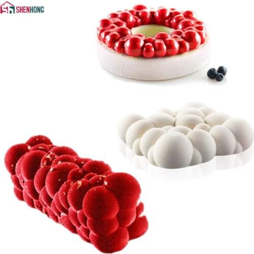 SHENHONG 3PCS/SET 3D Cloud Home Party Mousse Cake Mold For Baking Silicone Mould DIY Cookie Fondant Brownie Homemade Bakery Tool