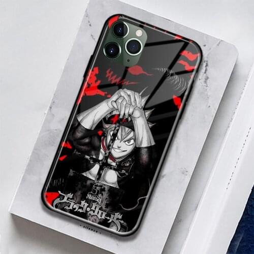 Asta Black Clover Anime Soft Silicone Glass for IPhone SE 6 6s 7 8 Plus X XR XS 11 12 Mini Pro Max Phone Case Cover Shell