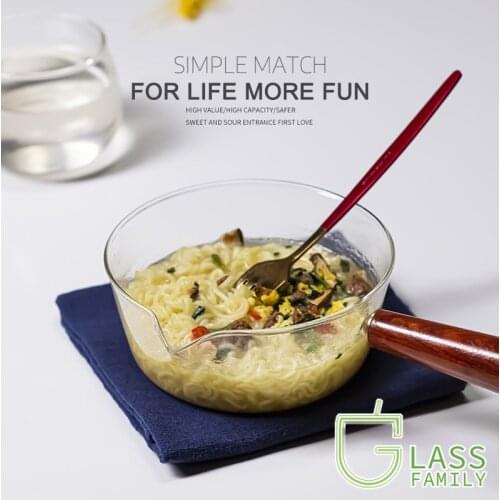 GF Glasses Pot Milk Pan with Handle Borosilicate Glass Stovetop Saucepan Glass Cookware for Noodle Bowl Soup Salad Bowls Kitchen