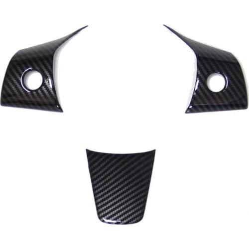 Carbon Fiber Style Interior Exterior Cover Trims Accessories for Tesla Model 3 2017 2018 2019 (Steering Wheel)