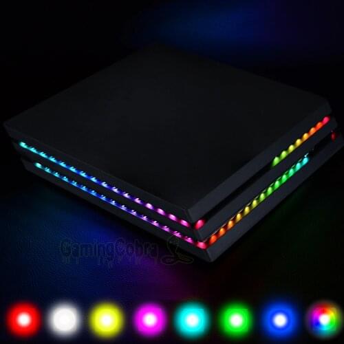 EXtremeRate RGB LED Light Strip 7 Colors 29 Effects Decoration Lights Strips Kit with IR Remote for PS4 Pro Console