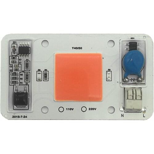 AC220V LED Plant Growth Chip AC 220V 50W LED Full Spectrum 380-840nm COB Chip for Promoting Plant Growth Landscape Illumination